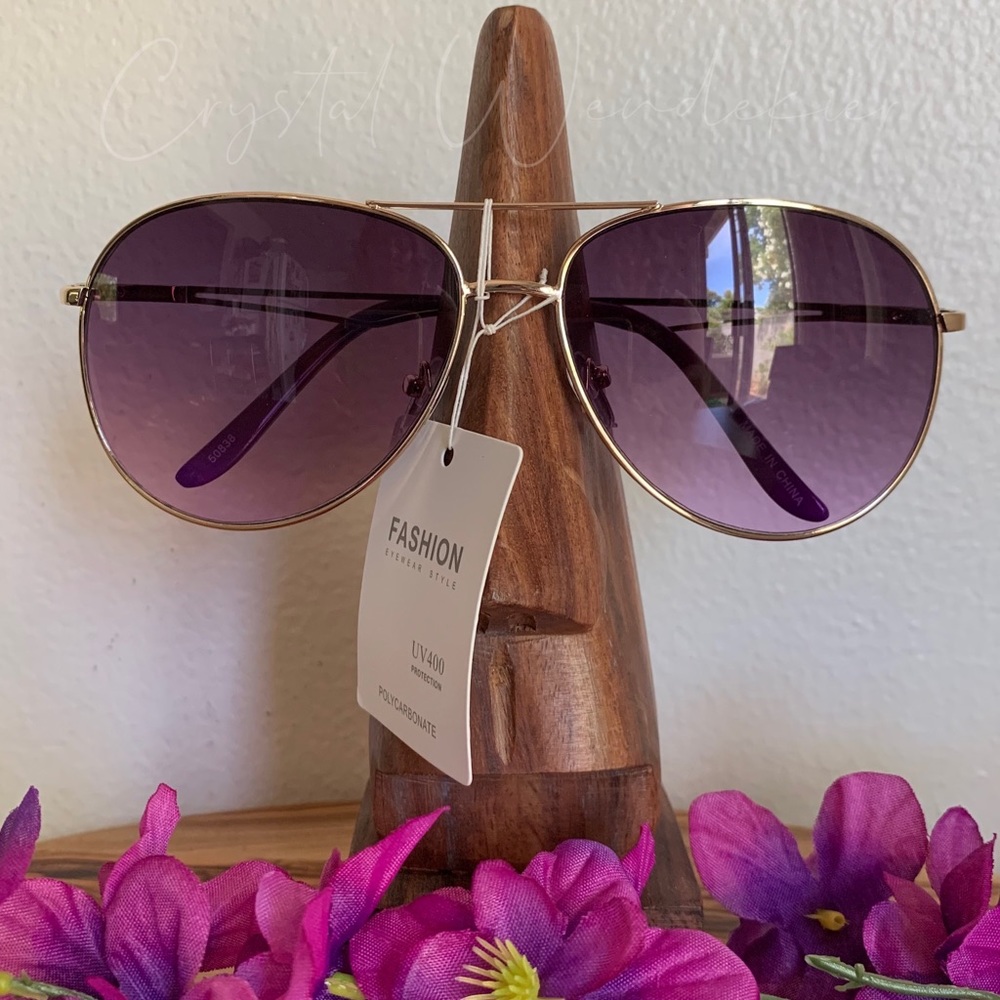 Purple & Gold Classic Aviator Sunglasses